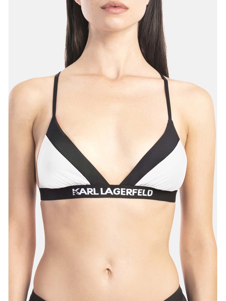 Karl Lagerfeld Bikini Oberteil In Wei Schwarz G Nstig Kaufen Limango