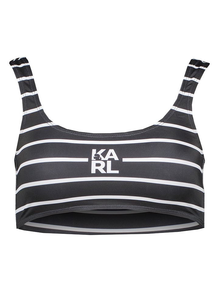 Karl Lagerfeld Top Bikini W Kolorze Czarnym Najlepsze Wyprzeda E W