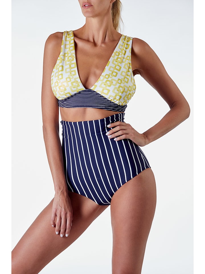 Divine Paris Bikini Oberteil In Dunkelblau Wei G Nstig Kaufen Limango