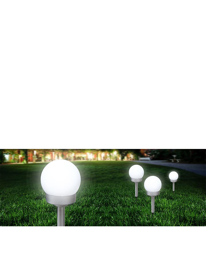 De Lot À Edyw29ehi Globo Lighting 3lampes Solaires Led Piquer Blanc A54RjL3