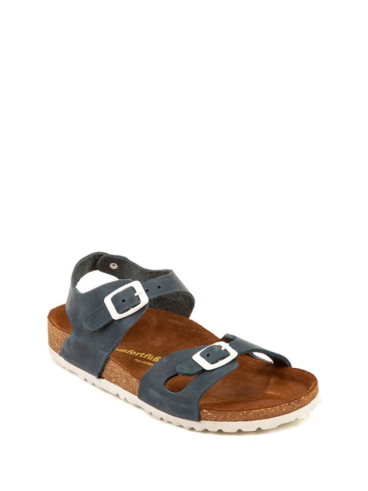 Leren Comfortfusse DonkerblauwwitLimango Leren Sandalen Sandalen Outlet Comfortfusse DH2WYE9I