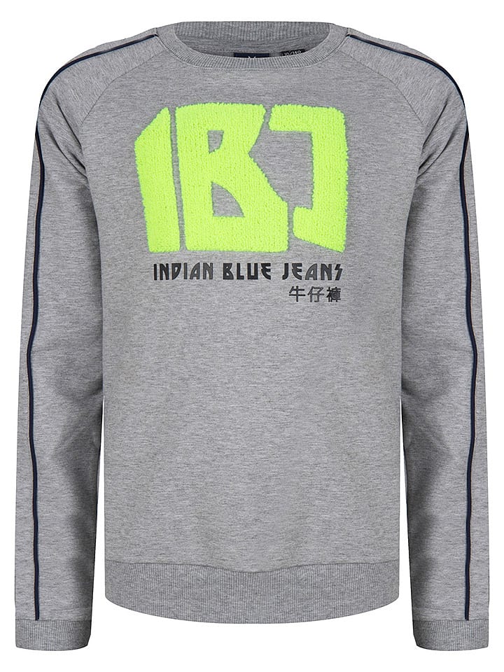 INDIAN BLUE JEANS Sweatshirt grijs goedkoop kopen | limango Indian Blue Jeans sweater met logo donkerblauwgeelgrijs