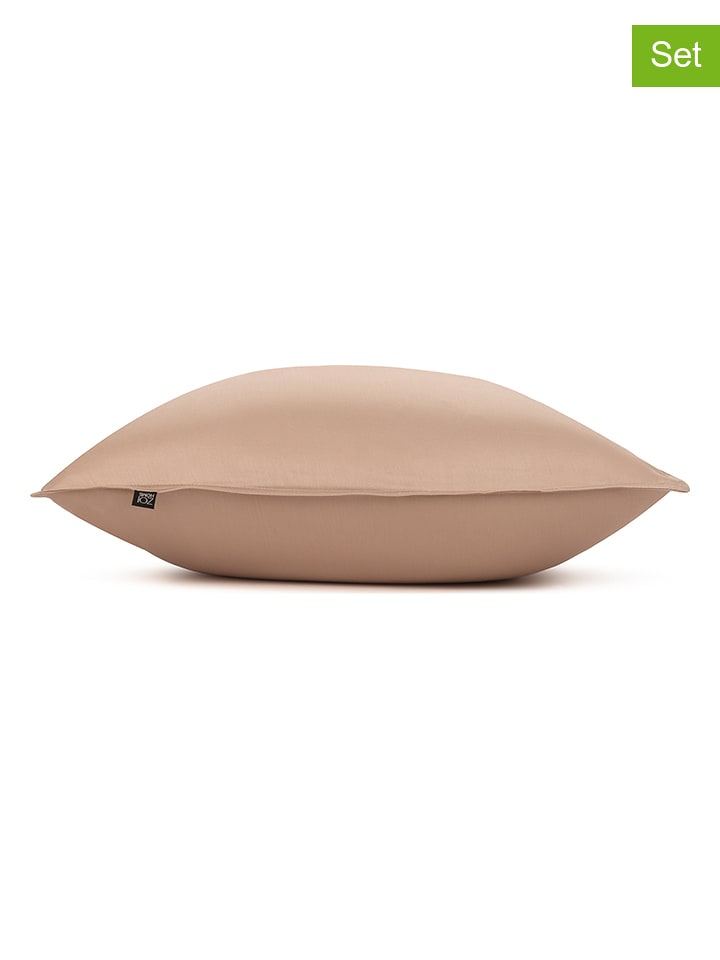 Zo!Home 2er-Set: Satin-Kissenbezüge "Satinado" in Hellbraun - 67% | Größe 260x220 cm | Dekokissen