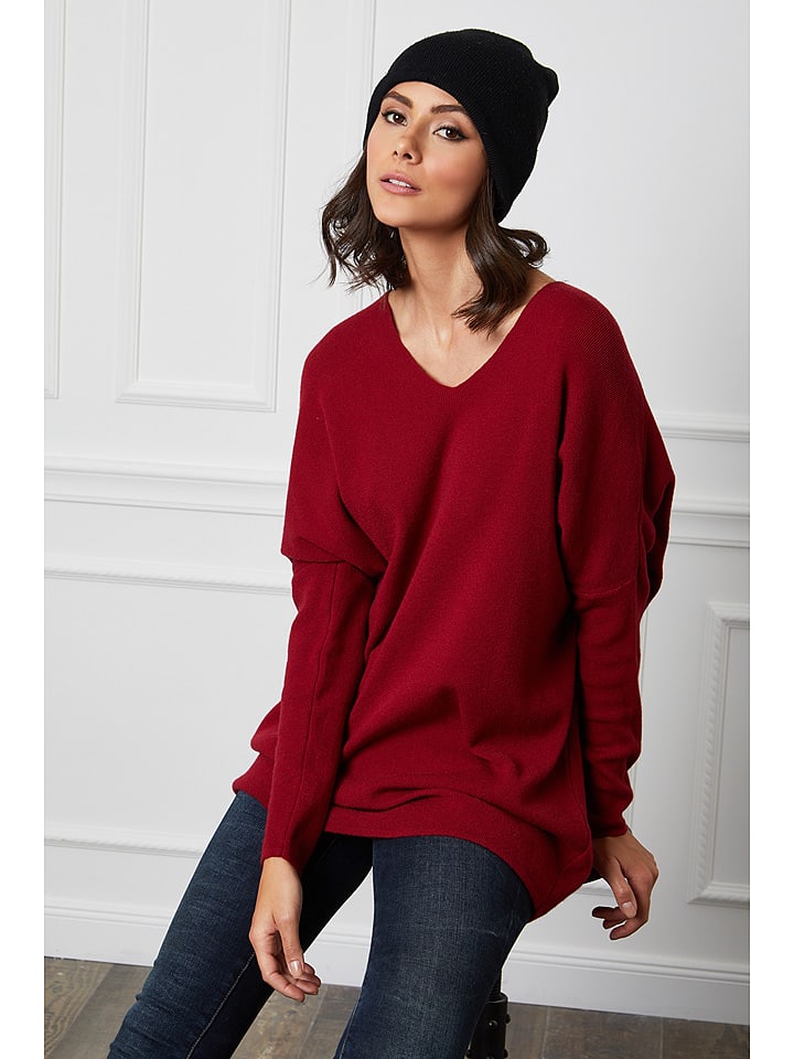 Joséfine Pullover "Beder" in Bordeaux - 74% | Größe L | Damen-pullover-cardigans