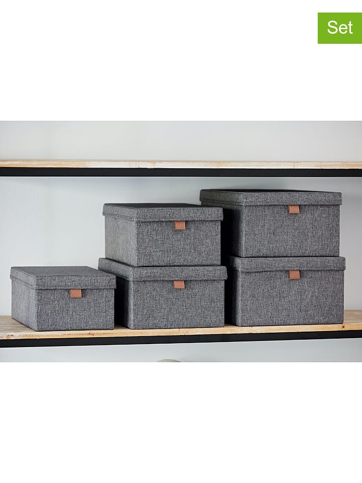 STORE IT 5er-Set: Ordnungsboxen in Anthrazit - 36% | Kisten-koerbe