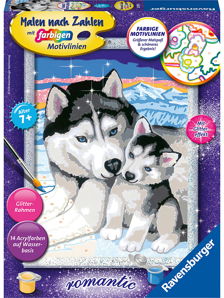 Ravensburger Malen nach Zahlen-Set "Husky Kuss" - ab 7 Jahren - 25% | Kinder-kreativspielzeug