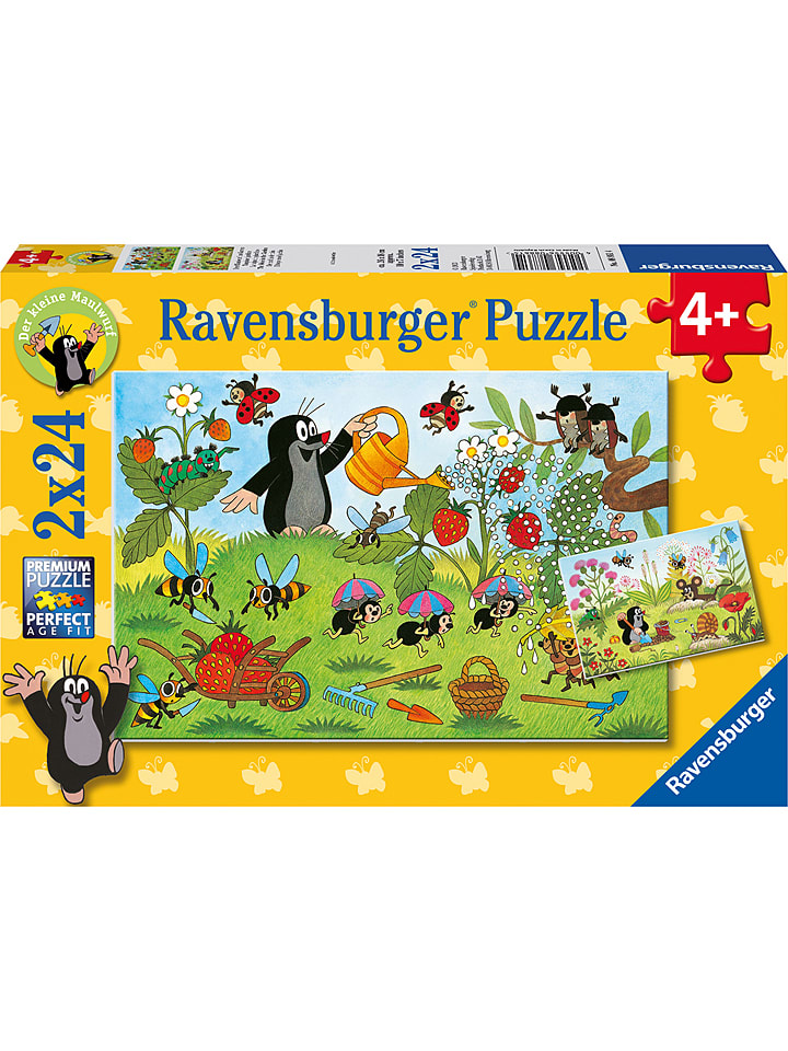 Ravensburger 24-częściowe puzzle (2 szt.) "The mole in the garden" - 4+ rozmiar: onesize