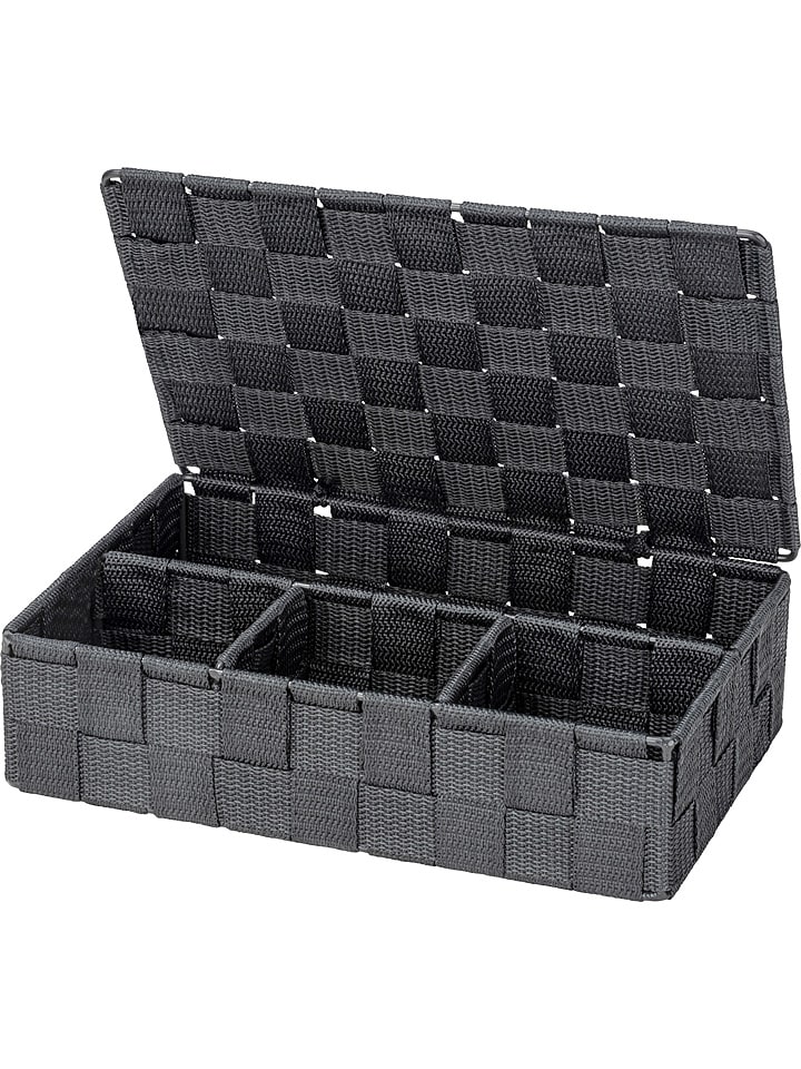Wenko Aufbewahrungskorb "Adria" in Dunkelgrau - (B)26 x (H)7,5 x (T)17 cm - 20% | Aufbewahren-servieren