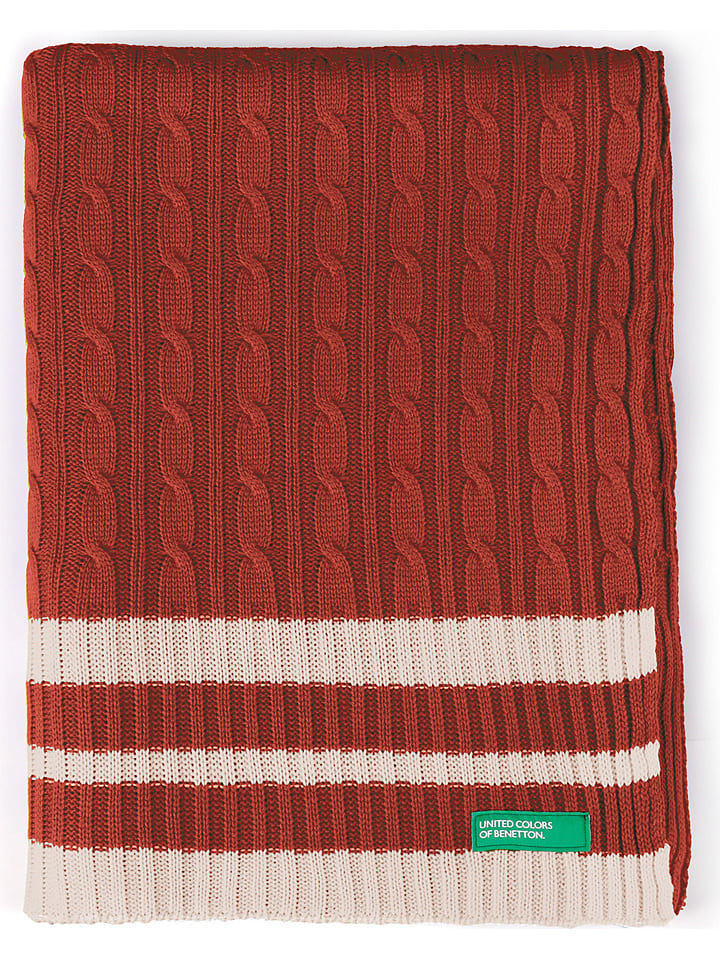 Benetton Plaid in Rot - 70% | Größe 140x190 cm | Decken