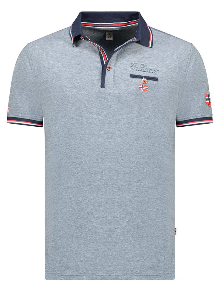 Geographical Norway Koszulka polo "Kblended" w kolorze niebieskim rozmiar: L