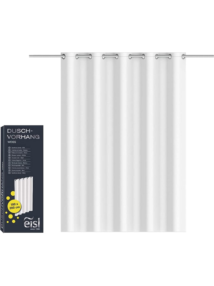 Schütte Duschvorhang in Weiß - (B)180 x (H)200 cm - 29% | Badtextilien