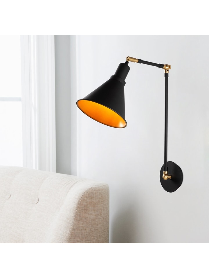 Opviq Wandleuchte "Berceste" in Schwarz/ Gold - (B)20 x (H)56 cm - 74% | Wandleuchten
