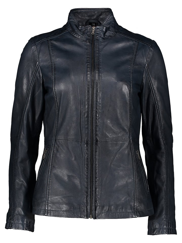 7eleven Lederjacke "Sharron" in Dunkelblau - 80% | Größe 36 | Damenjacken