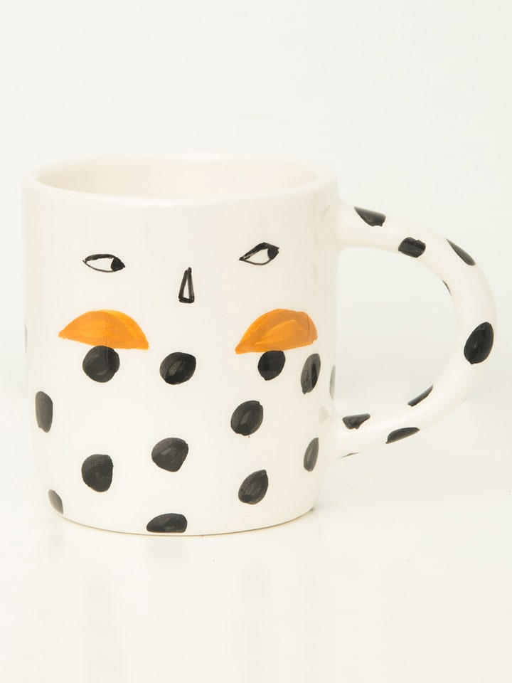 The Wild Hug Tasse "Dotted Face" in Weiß/ Schwarz - (H)10 x Ø 9 cm - 23% | Gedeckter-tisch