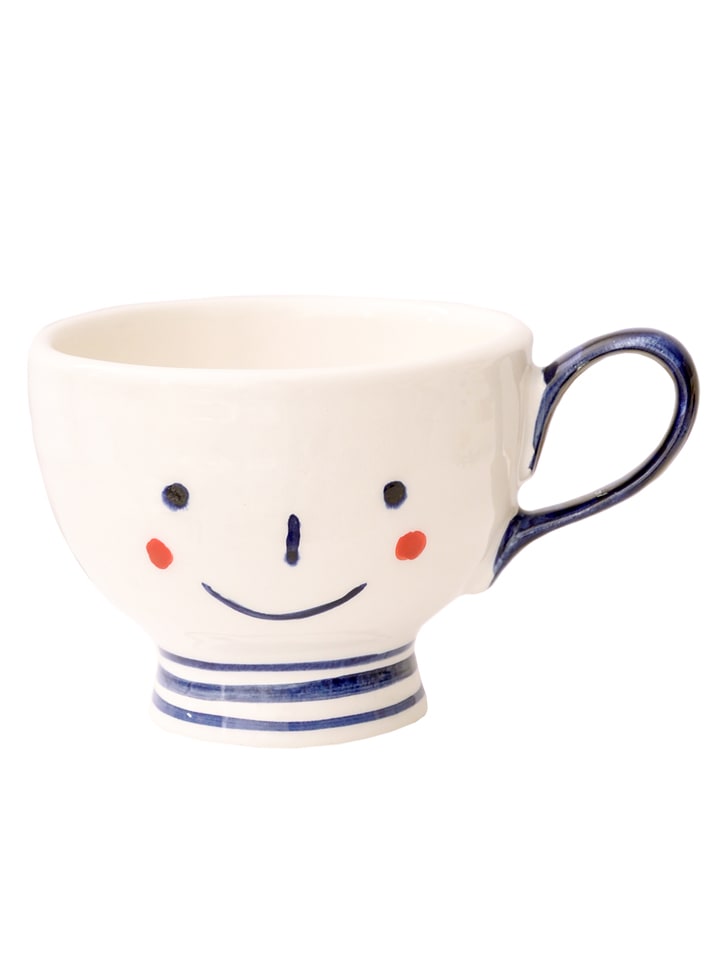 The Wild Hug Tasse "Smilie" in Weiß/ Dunkelblau - (H)9 x Ø 11 cm - 26% | Gedeckter-tisch