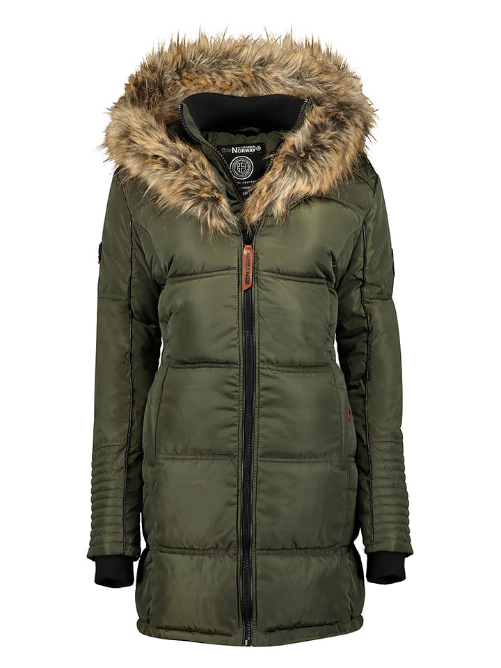 Geographical Norway Steppmantel "Beautiful" in Oliv - 72% | Größe S | Damenjacken