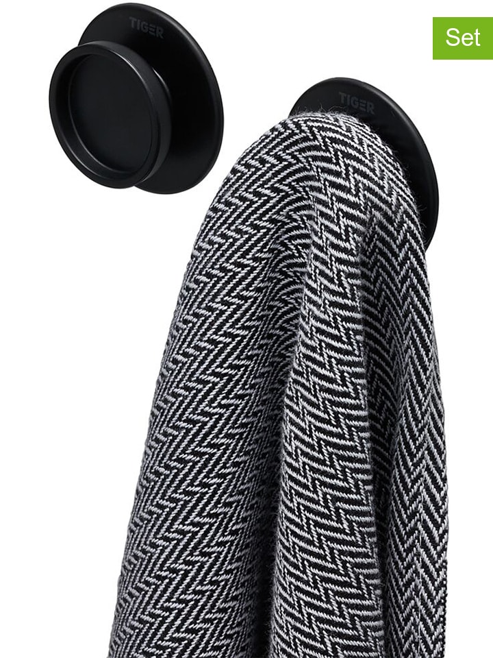 Tiger 2er-Set: Wandhaken "Tess" in Schwarz - Ø 5,3 cm - 13% | Badezimmer-accessoires