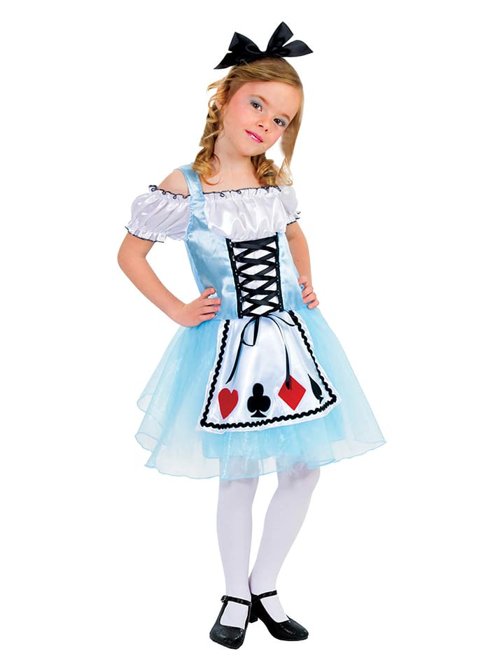 CHAKS 2-częściowy kostium "Alice" w kolorze błękitno-białym rozmiar: 128
