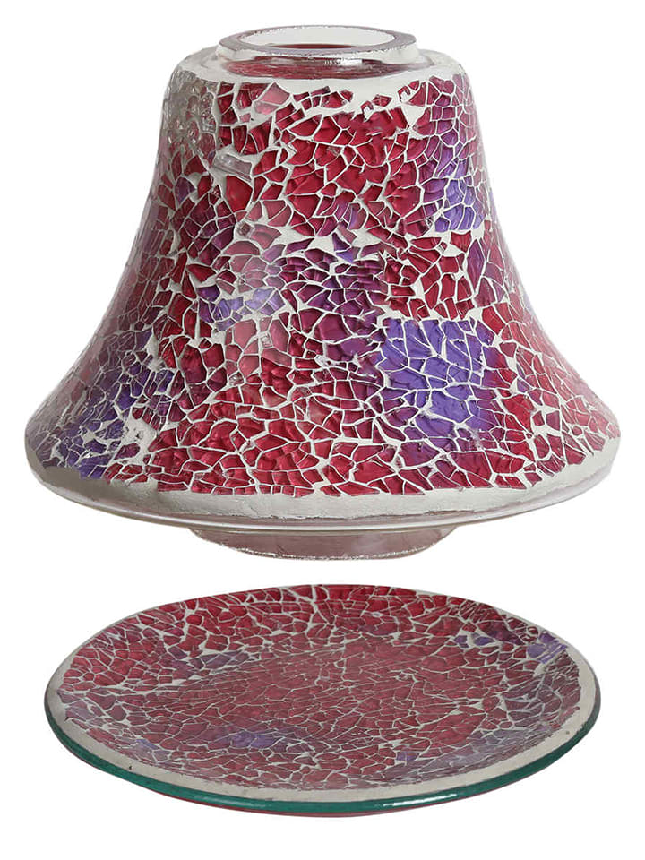 Woodbridge Kerzen-Lampenschirm "Crimson Crackle" in Rot - (H)16 x Ø 16 cm - -3% | Kerzen-vasen