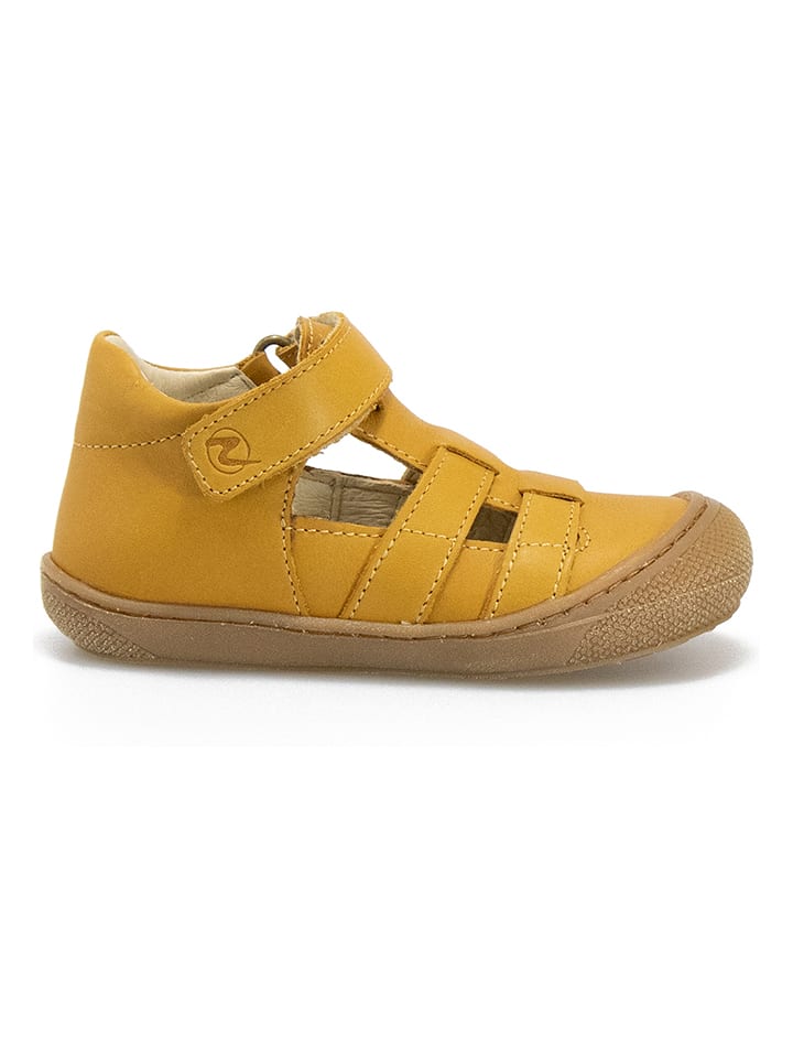 Naturino Skórzane półsandały "Bede" w kolorze żółtym rozmiar: 24