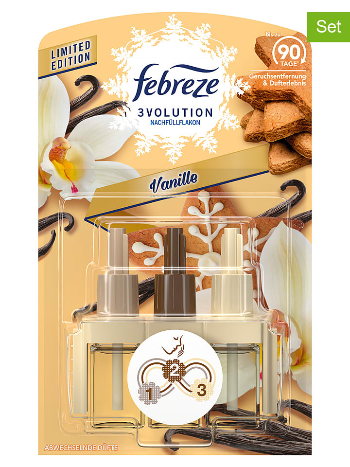 febreze 3er-Set: Raumduft-Nachfüller "Febreze 3Volution - Madagaskar", je 20 ml - 10% | Kerzen-vasen