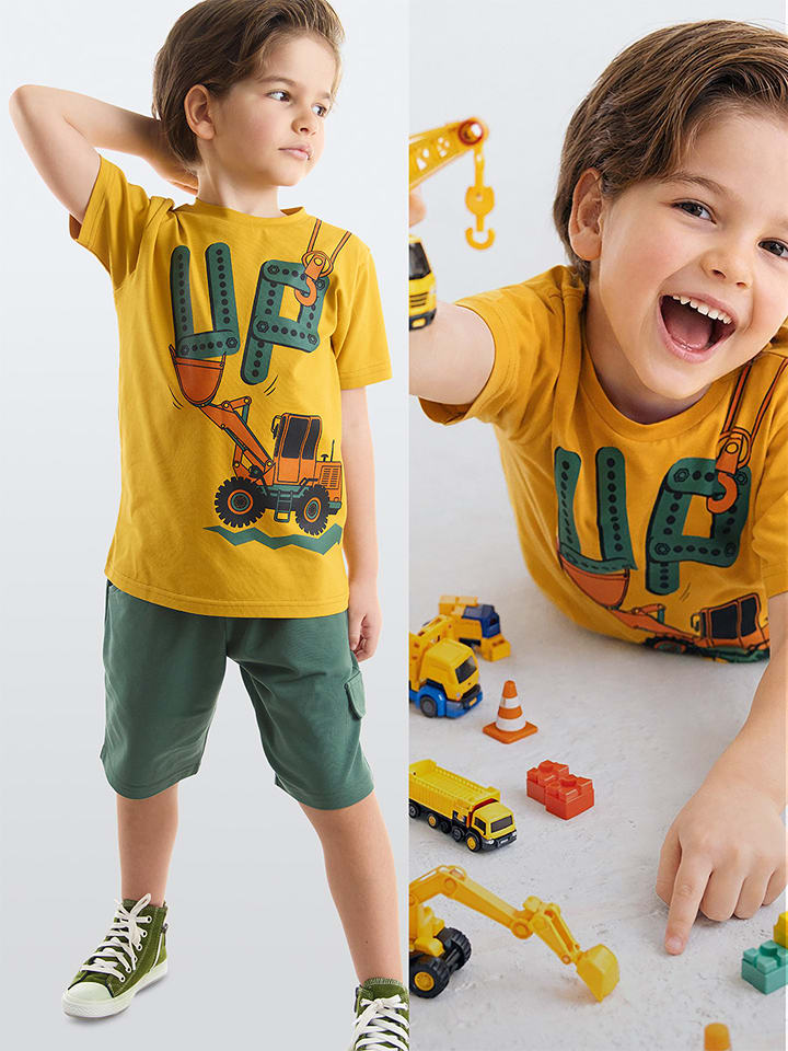 Denokids 2-częściowy zestaw "Up" w kolorze żółto-oliwkowym rozmiar: 116