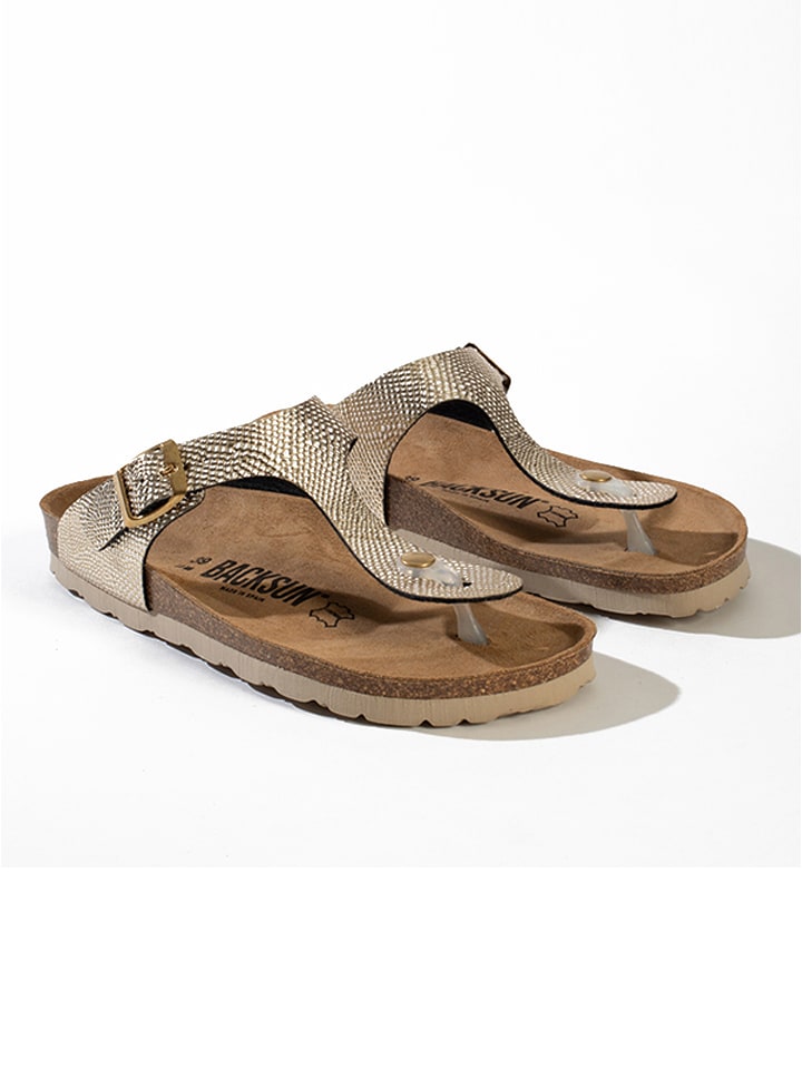 BACKSUN Zehentrenner "Singapore" in Gold - 51% | Größe 38 | Damen-sandalen