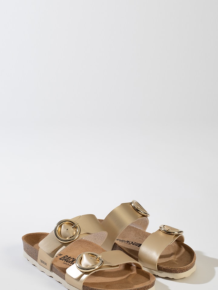 BACKSUN Pantoletten "Belize" in Gold - 64% | Größe 39 | Damen-pantoletten