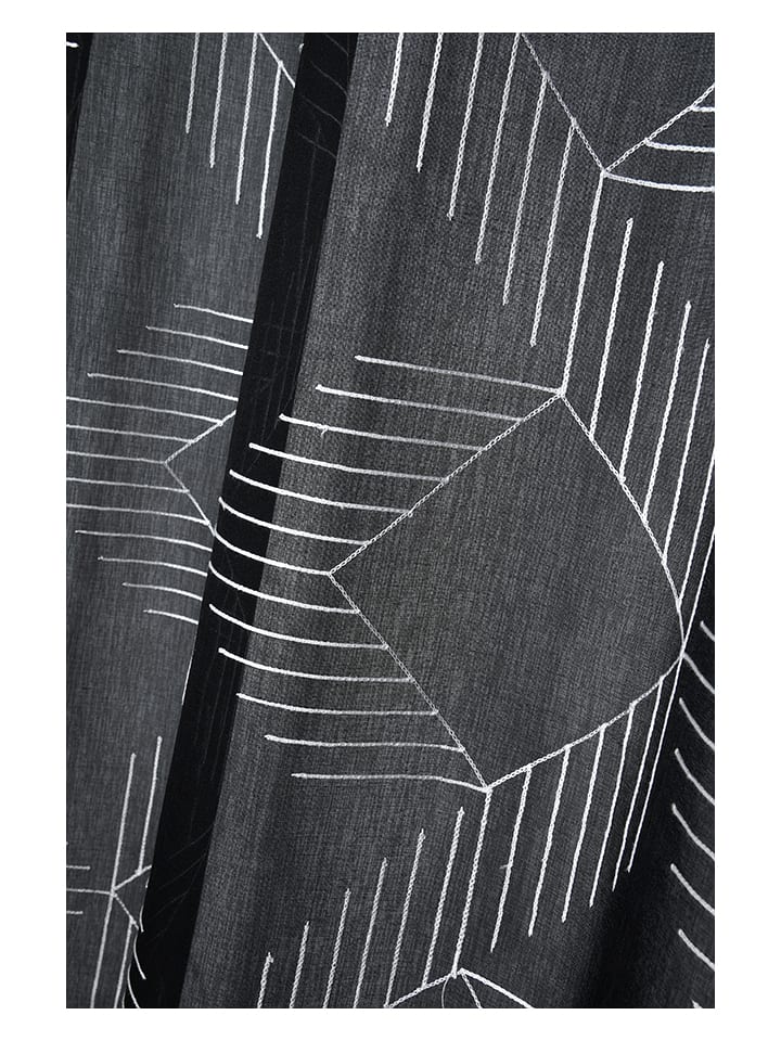 STOF France Ösenvorhang "Quadro" in Anthrazit - (L)260 x (B)140 cm - 51% | Gardinen-vorhaenge