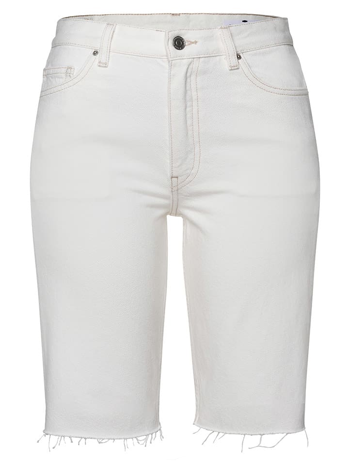 Cross Jeans Bermudy dżinsowe "Marisa" w kolorze białym rozmiar: W26