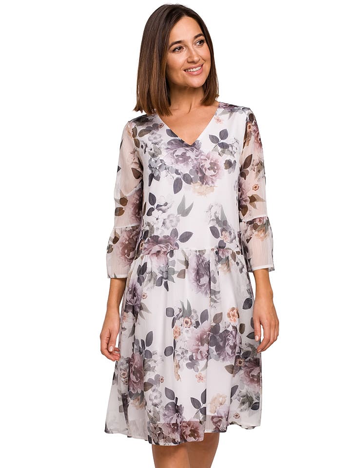 Stylove Kleid in Weiß/ Bunt - 47% | Größe S | Damen-kleider