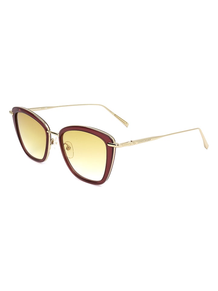 Longchamp Damskie okulary przeciwsłoneczne w kolorze złoto-czerwono-żółtym rozmiar: 52