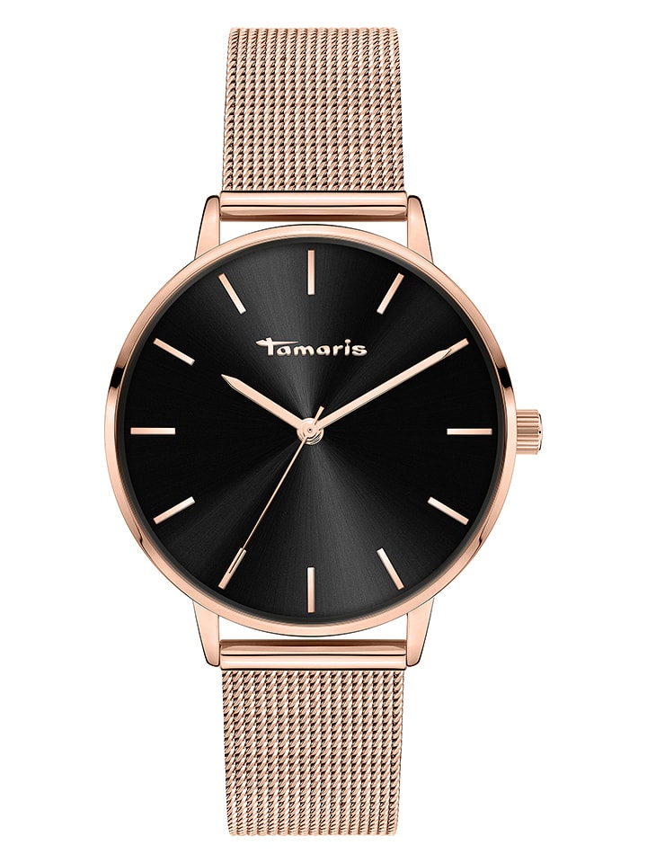 Tamaris Quarzuhr in Roségold/ Schwarz - 56% | Damen-uhren