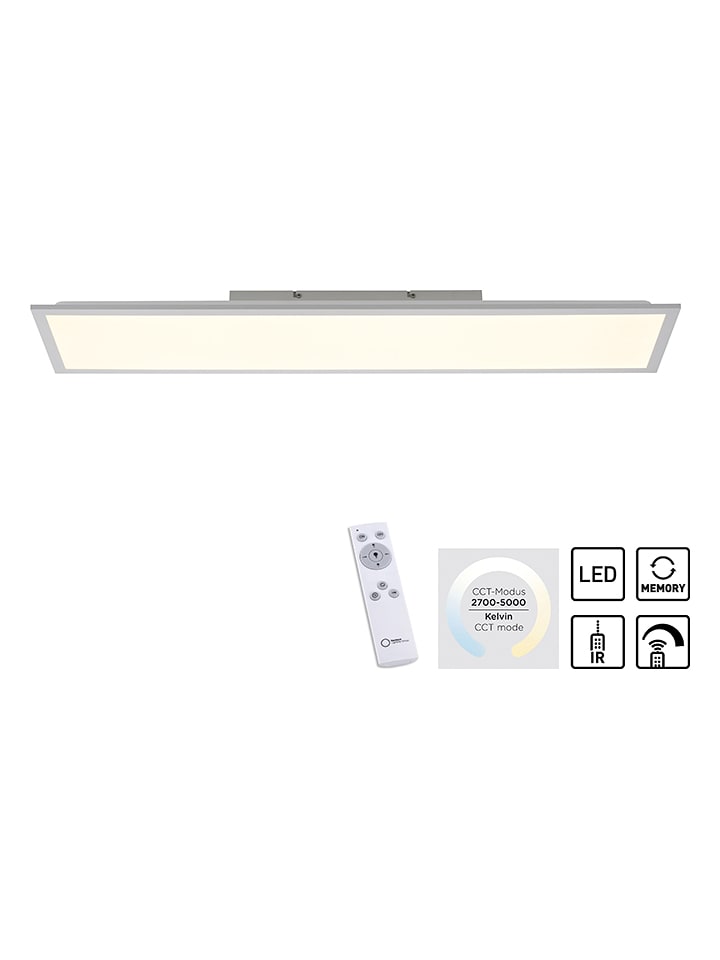 Just Light LED-Deckenleuchte "Flat" in Weiß/ Silber - 34% | Haengeleuchten-deckenleuchten