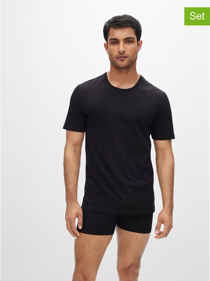 Hugo Boss Underwear 3er-Set: Shirts in Schwarz - 34% | Größe L | Herren-plussize
