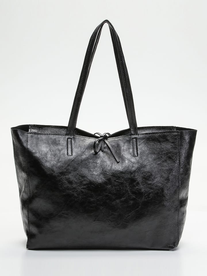 Victor & Hugo Paris Skórzany shopper bag "Vog" w kolorze czarnym - 50 x 28 x 12 cm rozmiar: onesize