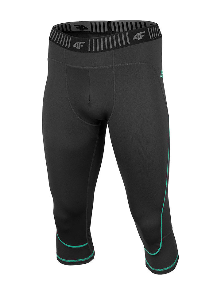 4F Funktionsleggings in Anthrazit/ Türkis - 58% | Größe XXL | Herren-outdoorhosen