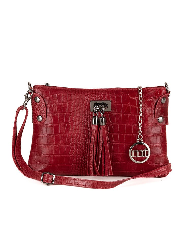 Mia Tomazzi Leder-Umhängetasche "Abano" in Rot - (B)23 x (H)16 x (T)2 cm - 71% | Damen-taschen