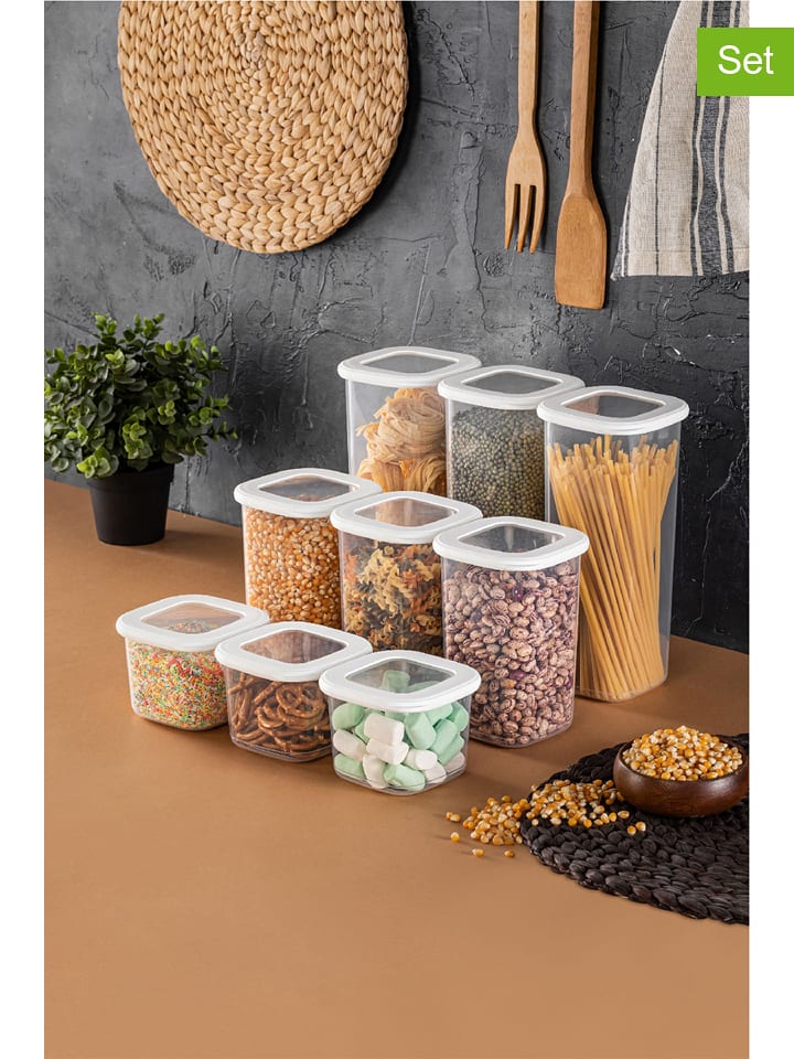 Violeta Home 9er-Set: Vorratsbehälter in Weiß - 71% | Aufbewahren-servieren