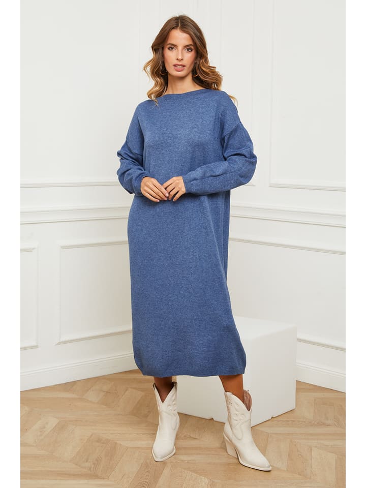 Joséfine Strickkleid "Fastidius" in Blau - 73% | Größe XL | Damen-kleider