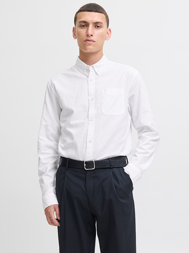 Jack & Jones Koszula "Classic" - Slim fit - w kolorze białym rozmiar: L