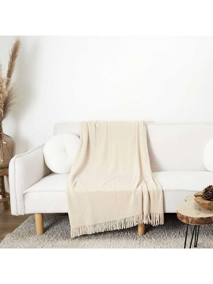 THE HOME DECO FACTORY Plaid in Beige - (L)150 x (B)120 cm - 48% | Decken