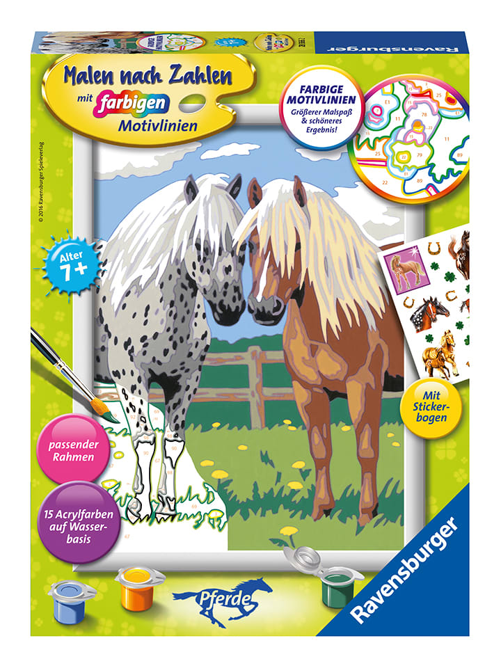 Ravensburger Malen nach Zahlen-Set "Glückliche Pferde" - ab 7 Jahren - 16% | Kinder-kreativspielzeug