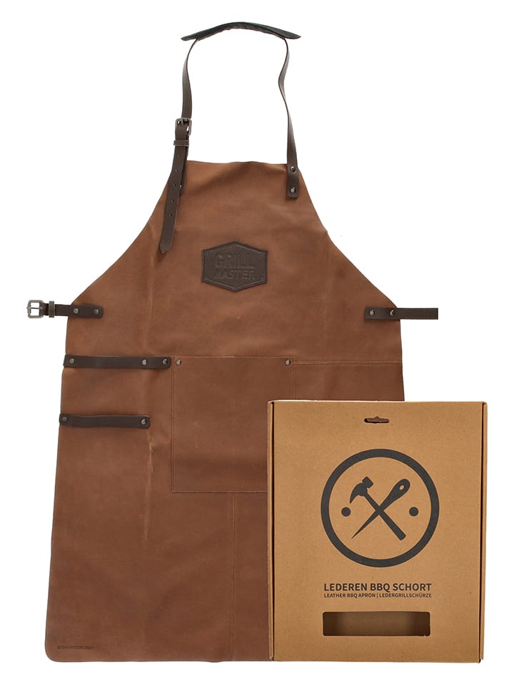 HIDE & STITCHES Leder-Grillschürze in Cognac - (B)63 x (H)85 x (T)0,50 cm - 52% | Tischwaesche