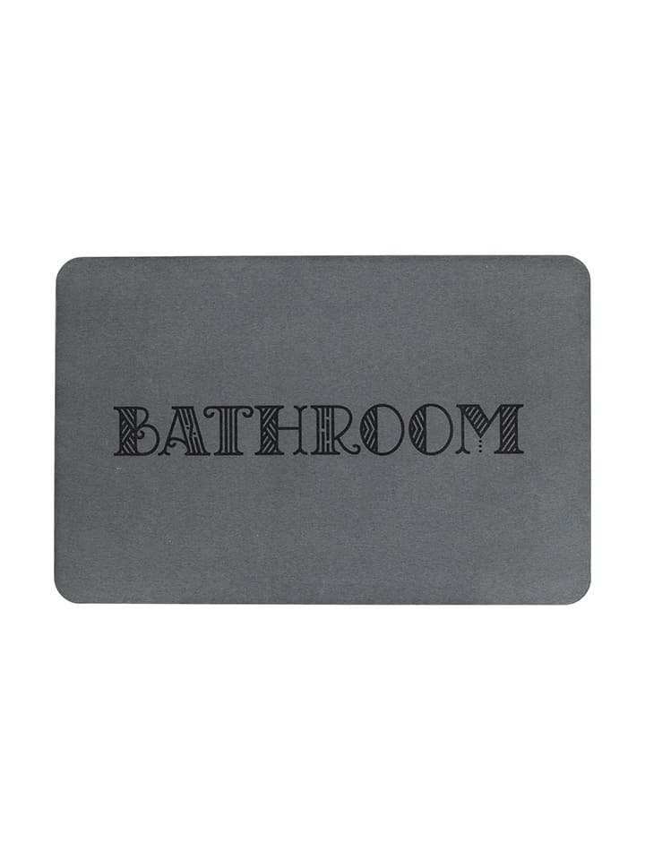 Artsy Badvorleger "Bathroom" in Grau - (L)60 x (B)39 cm - 62% | Badezimmer-accessoires