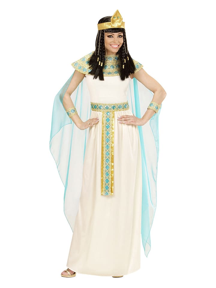 Carnival Party 6-częściowy kostium "Cleopatra" w kolorze turkusowo-kremowym rozmiar: XL