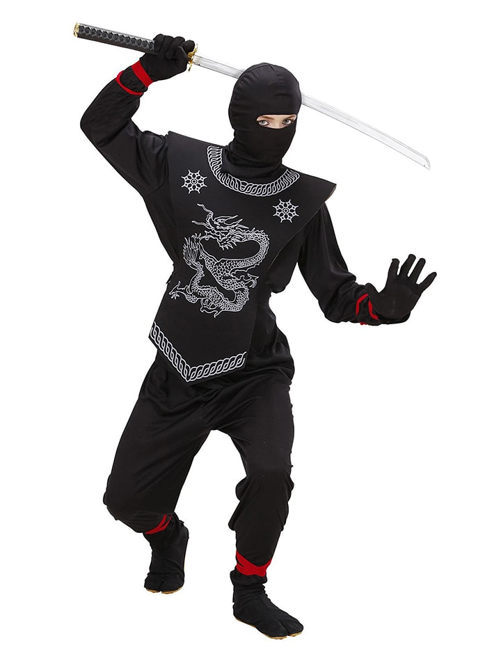 Carnival Party 4-częściowy kostium "Ninja" w kolorze czarnym rozmiar: 128