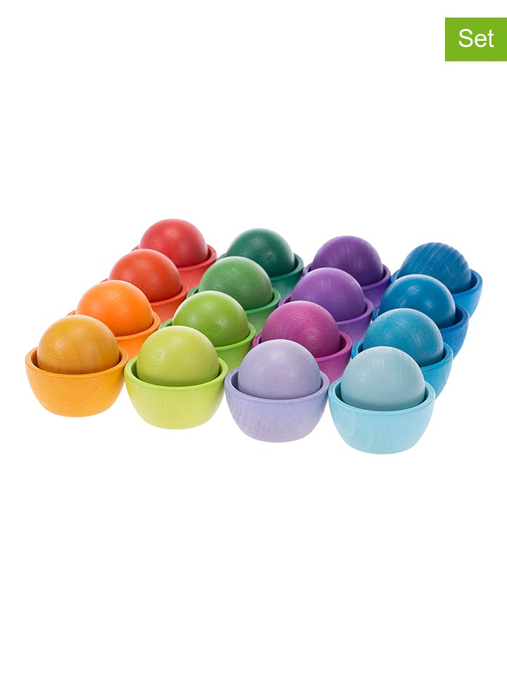 SUNNYSUE 32tlg. Sortierset: Regenbogen-Kugeln mit Farbschalen - ab 3 Jahren - 15% | Motorikspielzeug
