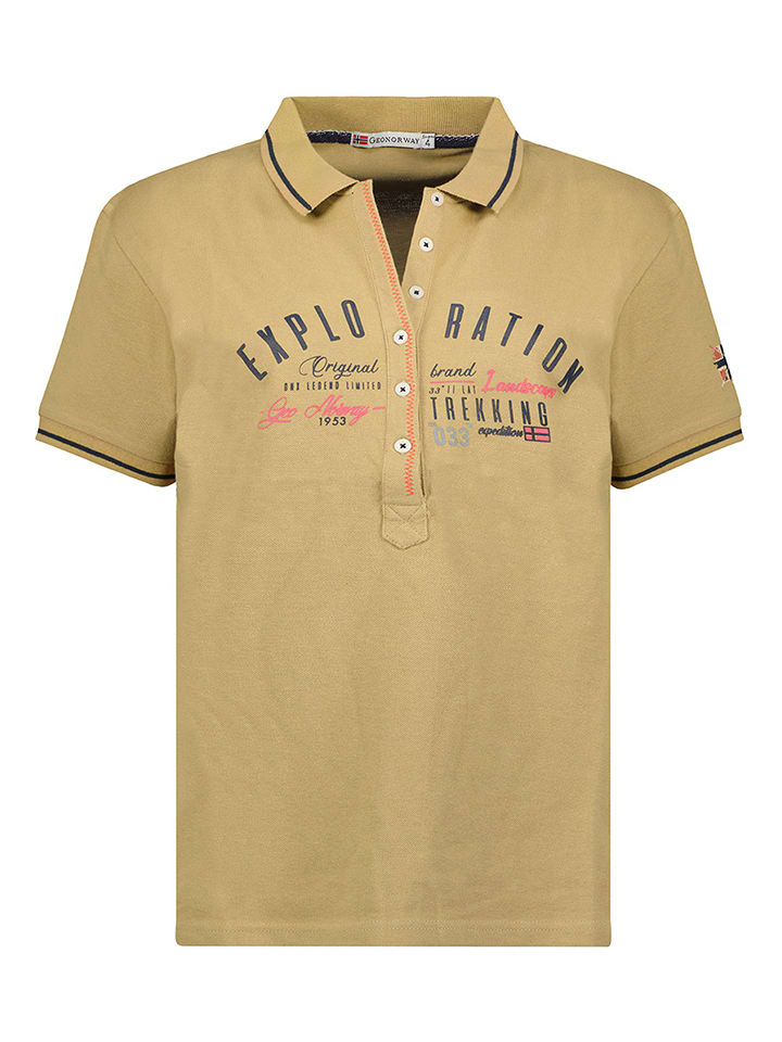 Geographical Norway Koszulka polo w kolorze beżowym rozmiar: L