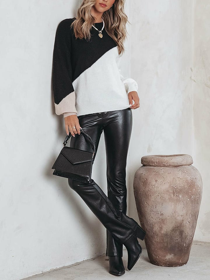 LA Angels Sweter w kolorze czarno-kremowym rozmiar: M